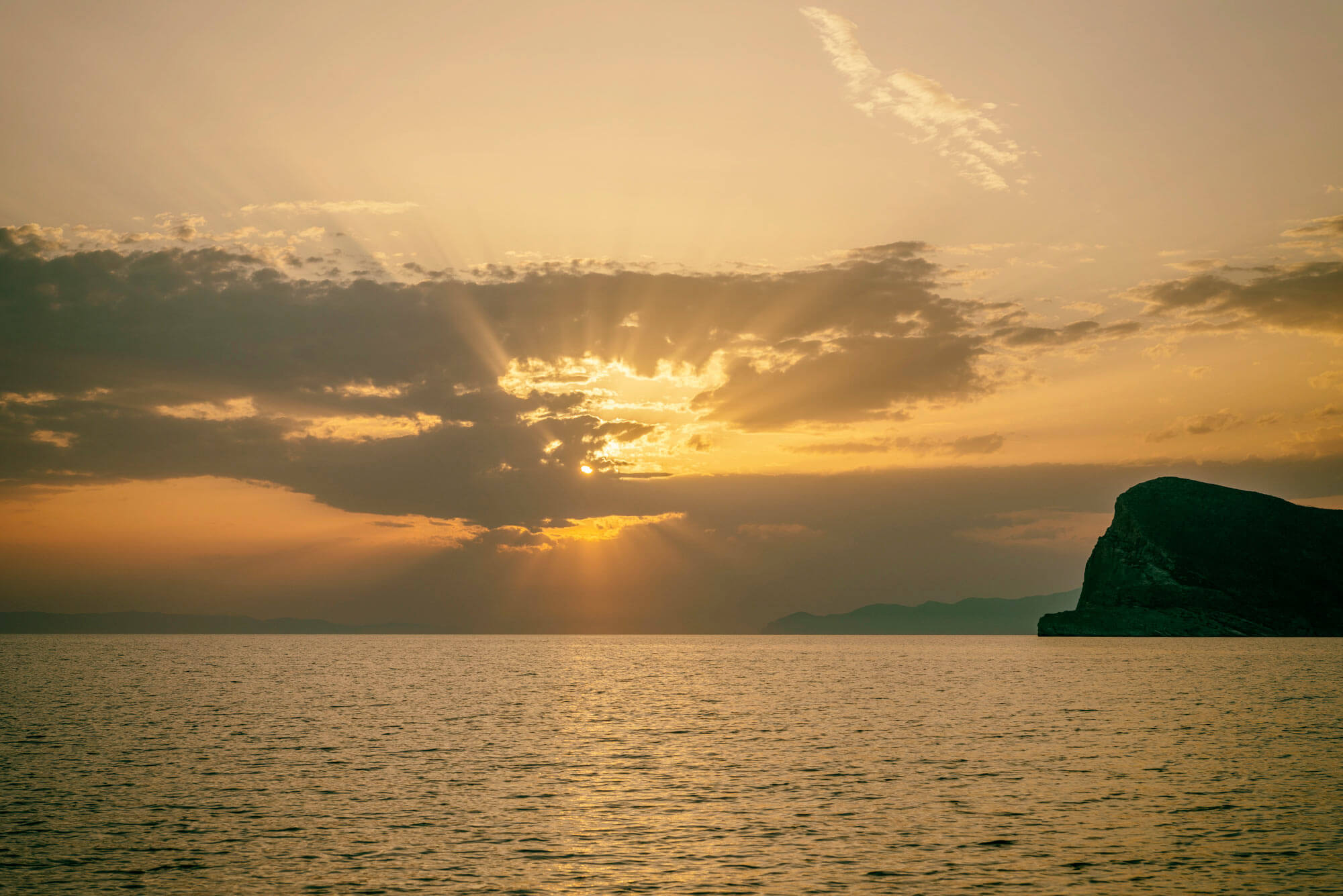 Sun set in Cyclades